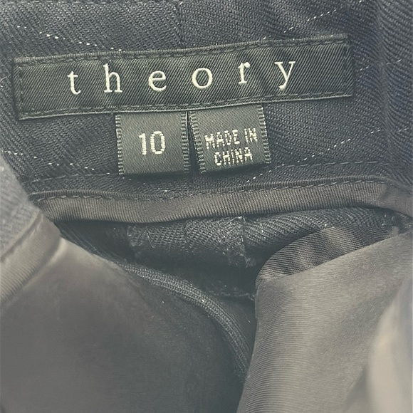 THEORY Navy Rosel Pinstriped Wool Blend Pants Office Career Slacks Size 10 - Picture 5 of 7